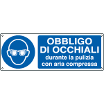 [E1938KS] E1938KS - Etichetta adesiva obbligo occhiali durante la pulizia EN ISO 7010