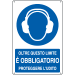 [E1944X] E1944X - Cartello obbligo proteggere udito oltre limite EN ISO 7010