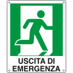 [E20106K] E20106K - Cartello uscita di emergenza destra simbolo+testo EN ISO 7010