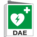 [E20109BIX] E20109BIX - Cartello bifacciale Defibrillatore EN ISO 7010