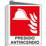 [E20119BIW] E20119BIW - cartello bifacciale presidio antincendio EN ISO 7010