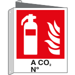[E20126BIY] E20126BIY - cartello bifacciale estintore a co2 EN ISO 7010
