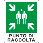 [E20153Y] E20153Y - Cartello emergenza punto di raccolta  simbolo+testo EN ISO 7010