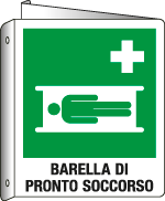 [E20154BIX] E20154BIX - cartello bifacciale barella pronto soccorso  EN ISO 7010
