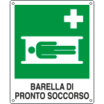 [E20154W] E20154W - Cartello sicurezza barella di pronto soccorso UNI ISO 7010