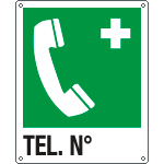 [E20162WS] E20162WS - Etichetta adesiva telefono di emergenza TELEFONO N.  EN ISO 7010