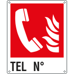 [E20163KS] E20163KS - Etichetta antincendio telefono n. simbolo+testo EN ISO 7010