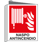 [E20168BIY] E20168BIY - cartello bifacciale naspo antincendio EN ISO 7010