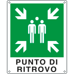 [E20173X] E20173X - Cartello emergenza punto di ritrovo simbolo+testo EN ISO 7010