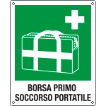 [E20197X] E20197X - Cartello emergenza borsa primo soccorso portatile EN ISO 7010 E027