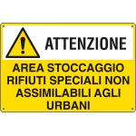 [E2752] E2752 - Cartello pericolo AREA STOCCAGGIO RIFIUTI SPECIALI EN ISO 7010