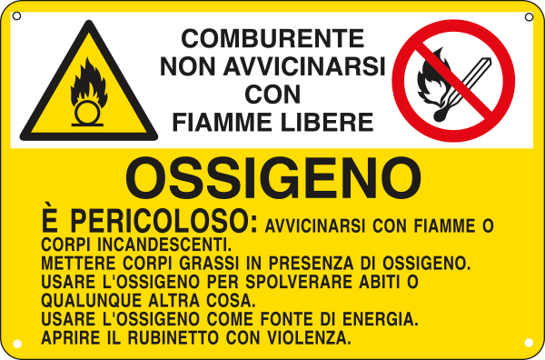 [E2765] E2765 - Cartello sostanze pericolose OSSIGENO EN ISO 7010