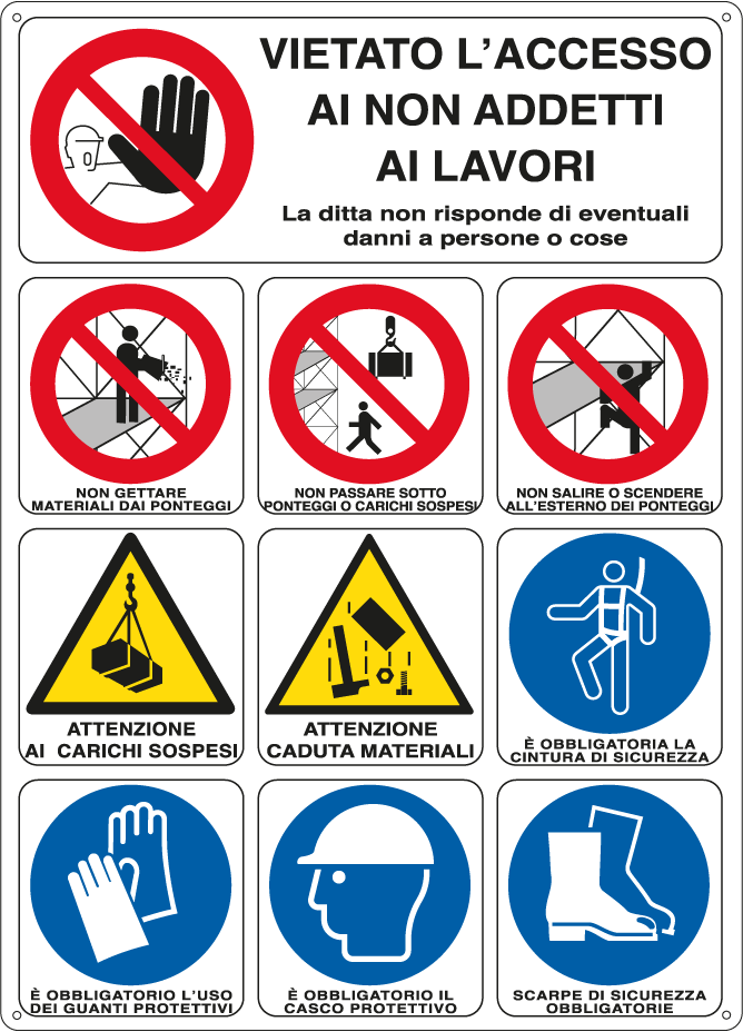 [E28002P] E28002P - Cartello Vietato l'accesso ai non addetti ai lavori EN ISO 7010