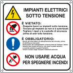 [E28202K] E28202K - Cartello impianto elettrico sotto tensione