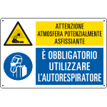 [E29446] E29446 - Cartello multisimbolo atmosfera potenzialmente asfissiante EN ISO 7010