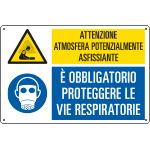[E35448] E35448 - Cartello multisimbolo atmosfera potenzialmente asfissiante EN ISO 7010