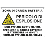 [E3547] E3547 - zona di ricarica batteria pericolo di esplosione non avviare...
