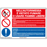 [E35691] E35691 - Cartello multisimbolo VIETATO FUMARE O USARE FIAMME....EN ISO 7010