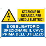 [E35693] E35693 - Cartello multisimbolo "stazione di ricarica veicoli elettrici"