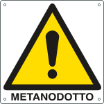 [E400111X] E400111X - Cartello pericolo metanodotto EN ISO 7010