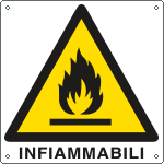 [E400201X] E400201X - Cartello pericolo pericolo infiammabili EN ISO 7010