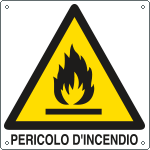 [E400203X] E400203X - Cartello pericolo pericolo d'incendio EN ISO 7010