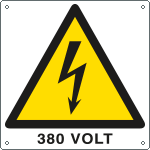 [E400702W] E400702W - Cartello pericolo 380 Volt EN ISO 7010