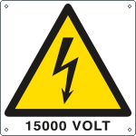 [E400722KS] E400722KS - Etichetta autoadesiva pericolo 15000 volt EN ISO 7010