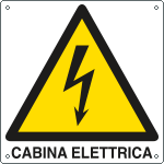 [E400729KS] E400729KS - Etichetta pvc autoadesivo pericolo cabina elettrica