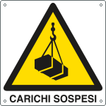 [E400801Y] E400801Y - Cartello pericolo carichi sospesi EN ISO 7010