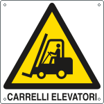 [E400901Y] E400901Y - Cartello pericolo carrelli elevatori EN ISO 7010