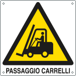 [E400902KS] E400902KS - Etichetta adesiva pericolo passaggio carrelli EN ISO 7010