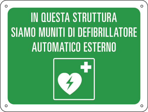 [E4810S] E4810S - Etichetta IN QUESTA STRUTT. SIAMO MUNITI DI DEFIBRILLATORE EN ISO 7010