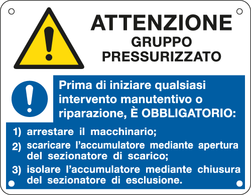[E49202F] E49202F - Cartello Attenzione Gruppo Pressurizzato EN ISO 7010