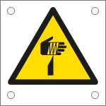 [E49603MS] E49603MS - Foglio n.5  etichette pericolo oggetto affilato EN ISO 7010