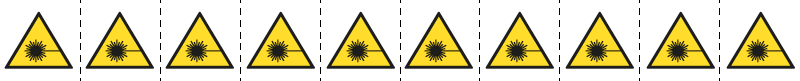 [E49610NS] E49610NS - foglio n.10 etichette adesive 30x30 Pericolo laser........EN ISO 7010