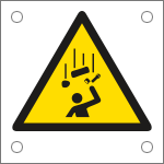 [E49611M] E49611M - Cartello alluminio pericolo caduta materiali W035 EN ISO 7010