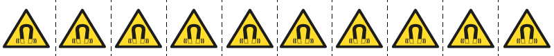 [E49627NS] E49627NS - foglio n.10 etichette adesive 30x30 Pericolo campo magn...EN ISO 7010
