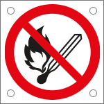 [E49705N] E49705N - Cartello bordo macchina divieto uso fiamme libere EN ISO 7010