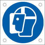 [E49858M] E49858M - Cartello bordo macchina  obbligo schermo protettivo EN ISO 7010