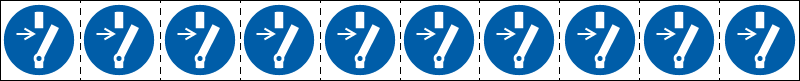 [E49873NS] E49873NS - foglio n.10 etichette adesive 30x30 Obbligo sconnettere..EN ISO 7010