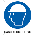 [E615201W] E615201W - Cartello obbligo casco protettivo EN ISO 7010