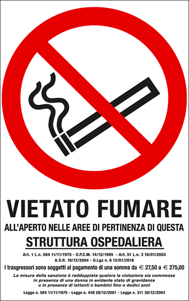[E630107X] E630107X - Cartello vietato fumare all'aperto in strutture ospedaliere.....