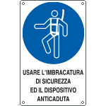 [E637901X] E637901X - Cartello obbligo usare imbracatura di sicurezza UNI ISO 7010