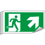 [E715106BK] E715106BK - Cartello BIFACCIALE uscita di emergenza NE EN ISO 7010