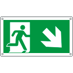 [E715108X] E715108X - Cartello uscita di emergenza freccia in basso a destra EN ISO 7010