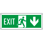 [E720204W] E720204W - Cartello uscita di emergenza freccia indietro EXIT EN ISO 7010