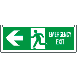 [E720301KS] E720301KS - Etichetta uscita di emergenza freccia sinistra Emerg. EXIT EN ISO 7010