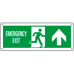 [E720303K] E720303K - Cartello uscita di emergenza freccia avanti Uscita Em. EN ISO 7010