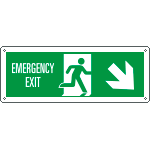 [E720308XS] E720308XS - Etichetta uscita di emergenza freccia basso dx EN ISO 7010